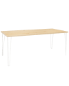 Mesa de comedor de madera maciza natural patas blancas 200x80cm