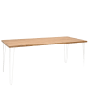 Mesa de comedor de madera maciza envejecido patas blancas 160x80cm