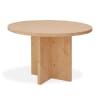 Mesa de comedor redonda de madera maciza en tono medio de ø110