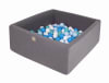 Piscina di palline grigio scuro 300 bianco/blu/turchese/azzurro