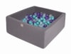 Piscine sèche gris foncé 200 balles Turquoise/Violet/Transparente