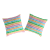 2 Taies d'oreiller en coton 65x65 cm multicolore