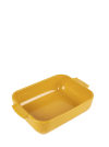 Plat four céramique rectangle jaune safran 25 cm