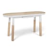 Tavolo consolle gambe in metallo e piano in legno quercia natura con