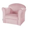 Fauteuil club pour enfant assise confortable en velours rose