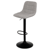 Taburete elevable asiento gris claro de tela suave y pata negra