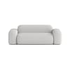 Lineares 2-Sitzer-Sofa aus Stoff, hellgrau