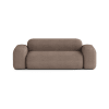 Lineares 2-Sitzer-Sofa aus Stoff, braun