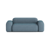 Lineares 2-Sitzer-Sofa aus Stoff, blau