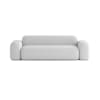 Lineares 3-Sitzer-Sofa aus Stoff, hellgrau