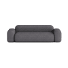 Lineares 3-Sitzer-Sofa aus Stoff, dunkelgrau