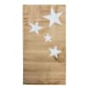 Tapis toucher laineux motifs étoiles beige 80x150