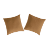 2 Taies d'oreiller en percale de coton 65x65 cm marron