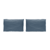 2 Taies d'oreiller en percale de coton 50x75 cm bleu