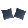 2 Taies d'oreiller en coton 65x65 cm bleu