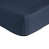 Drap housse 100% coton 140x200+28 cm bleu
