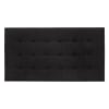 Cabecero tapizado de poliester con pliegues en color negro de 150x80cm