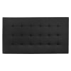 Cabecero tapizado de polipiel con pliegues en color negro de 135x80cm