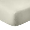 Drap housse 2 places coton beige ivoire 140x190 cm