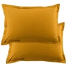 Lot de 2 taies d'oreiller rectangles coton jaune safran 50x70 cm