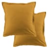 Lot de 2 taies d'oreiller carrées coton jaune safran 63x63 cm