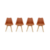 Conjunto de 4 sillas escandinavas, terracota