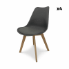 4 chaises scandinaves pieds bois de hêtre gris
