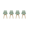 Lot de 4 chaises scandinaves, vert céladon