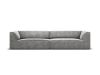 Sofá 4 plazas de terciopelo gris claro