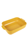 Plat four céramique rectangle jaune safran 40 cm