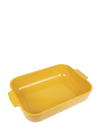 Plat four céramique rectangle jaune safran 36 cm