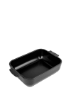Plat four céramique rectangle noir satin 25 cm