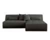 Canapé d'angle réversible 4 places en tissu gris foncé