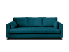 3-Sitzer Sofa mit Bettfunktion aus Samt Entenblau