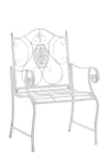 Chaise de jardin avec accoudoirs en métal Blanc antique