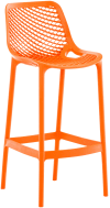 Barhocker mit 4 Fußgestell aus Kunststoff orange