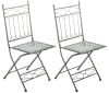Set de 2 sillas para exterior plegables en Metal Verde antiguo