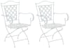 Set 2 sedie da esterno con braccioli in Metallo bianco