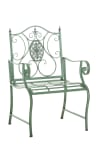 Sedia da esterno con braccioli in Metallo verde antico