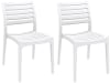 Lot de 2 chaises de jardin empilables en plastique Blanc