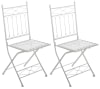 Lot 2 chaises de jardin pliables en métal Blanc