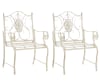 2er Set Gartenstühle mit Armlehnen aus Metall antik-creme