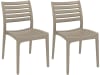 Lot de 2 chaises de jardin empilables en plastique Boue