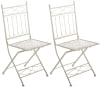 Set di 2 sedie per esterni pieghevoli in Metallo crema antica
