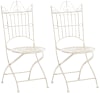Lot de 2 chaises de jardin pliables en métal Crème antique