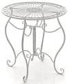 Table de jardin avec plateau rond en métal Blanc antique