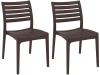 Set de 2 sillas robustas apilables en Plástico Marrón