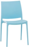 Chaise de jardin empilable résistante aux UV en plastique Bleu clair
