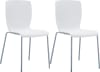 Set de 2 sillas robustas apilables en Plástico Blanco