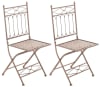 Set di 2 sedie per esterni pieghevoli in Metallo antico marrone
